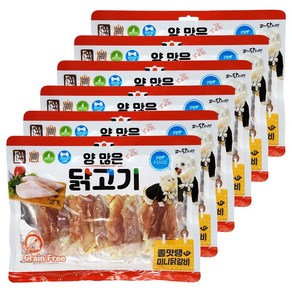 양많은 미니닭갈비 1800g (300gx6) 대용량 닭고기육포 우피스틱 스트레스해소 치석제거 그레인프리 강아지간식