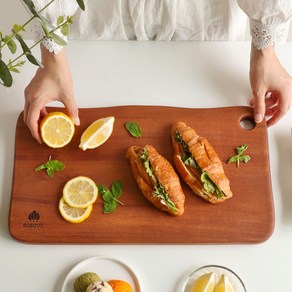 마켓쥬 플레이팅 통원목 컷팅 사각 도마, 도마 45cm