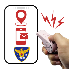 위급 시 버튼 한번이면 112와 가족이 파악! 110데시벨 강력경보음 구조문자 내 위치정보 자동전송 호신용품 [팅벨SOS], 라이트핑크, 1개