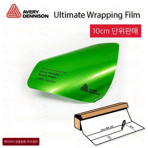 Avery 에이버리 UWF 하이글로시 고광택랩핑 차량 카스킨 필름 1.5M폭 랩핑시트 크롬죽이기 152cm x 10cm단위 구매, 1개, 245GM-G METALLIC APPLE GREEN