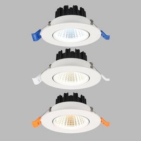 LED 다운라이트 MR16 일체형 회전 COB 3인치 8W 매립 매입등, 화이트, 전구색(노란빛), 1개