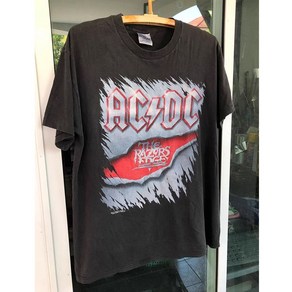 락 밴드 스트릿 메탈 반팔 티셔츠 AC/DC 오버핏 데일리 페스티벌 커플 프린팅 레터링