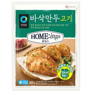 정원이샵 간편식 청정원 호밍스 바삭만두 고기 600g 감칠맛 쏘울푸드 홈캉스 완내스, 27개