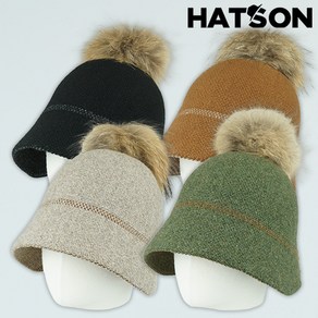 [햇츠온]H2-4407 HatsON 브랜드 여성 벙거지 햇 털 모자 보닛 귀달이 양털 부클 겨울 방한 AA