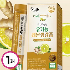 데일리톡톡 물타지않은 유기농 NFC 착즙 레몬생강즙 레몬차 생강차 스틱, 1박스, 225g