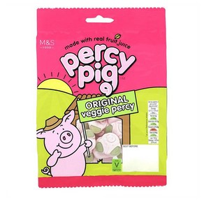 M&S Pecy Pig 엠앤에스 퍼시 피그 오리지널 베지 프루트 과일맛 젤리 170g 4팩, 4개