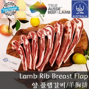 Halal Lamb Rib Breast Flap / Lamb Chest Long Cut for Grilling 양고기 쪽갈비 양갈비 플랩갈비 양고기 쪽갈비 (할랄 1Kg)