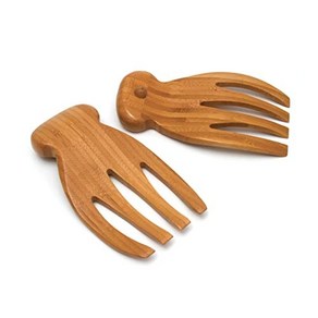 Lippe Intenational Bamboo Wood Salad Hands With 손잡이가 있는 Lippe Intenational 대나무 샐러드 손 4