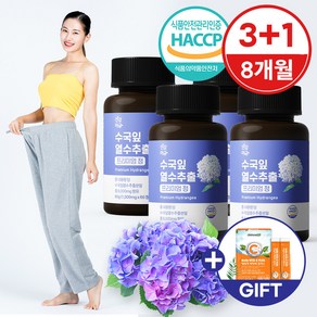 건강머금 수국잎 열수 추출물 수국 국내산 프리미엄 60정 3+1병8개월분 +비타씨, 건강머금 수국잎 열수 추출물 수국 국내산 프리미엄 60, 4개