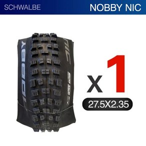 MTB 자전거 타이어 부품 Schwalbe-NOBBY NIC 27.5x2.35 650B 스네이크 스킨 EVO TLE 튜브리스 블랙 폴딩이지 산악, 01 1Pcs 2.35, 1개