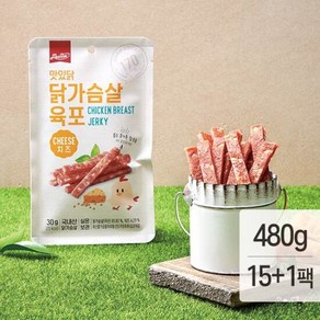 [랭킹닭컴] 맛있닭 닭가슴살 육포 치즈맛 30gx16팩(480g), 16개, 30g