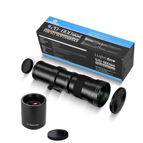 Lightdow 수동 망원 줌 렌즈 캐논 니콘 소니 펜탁스 카메라 2X 컨버터 포함 420-800mm F8.3, 캐논EF-M, A