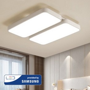 케이시 국산 LED 심플 거실등 120W 천장등 조명 삼성 칩셋 플리커프리 듀얼스위치 AS 2년, 화이트