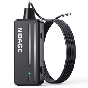 인스펙션 카메라 NIDAGE 무선 내시경 2024 탑 타이니 와이파이 보어스코프 3.9mm 1080P HD 라이트 IP67 방수 반강성 뱀 케이블 아이폰 안드로이드 & 태블릿, 1개