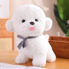 스토리원 비숑 강아지 동물 인형 봉제 중형 소형 ST-TOY-002, 서있는화이트, S (25cm), 1개