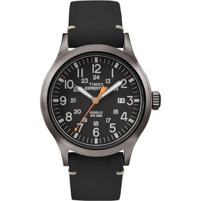 Timex 남성용 익스페디션 스카우트 40 시계 다크 브라운 건메탈 카키, 블랙/블랙/그레이