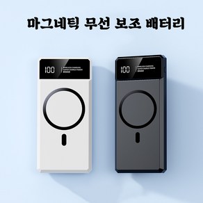 소울붐 고속충전 대용량 보조배터 20000mAh 잔량표시 아이폰 자석 흡착 보조배터리, 자주색 20000mAh