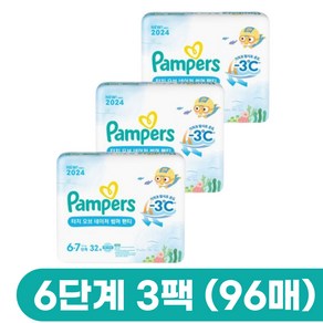 팸퍼스 2024 터치 오브 네이처 썸머 팬티형 기저귀, 6단계, 96매