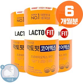 온가족 유산균 KOREA NO.1 생유산균 락토핏 코어맥스 LACTO-5X 프로바이오틱스 30억 CFU 유산균, 3세트, 60회분