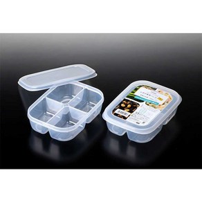 일본 밀폐용기 2칸/3칸/4칸 나눔용기, 620ml-4칸, 1개