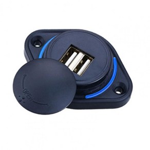 미니 차량용 충전기 듀얼 USB 포트 3.1A LED 고속 충전 어댑터 12V-24V, 01 파란