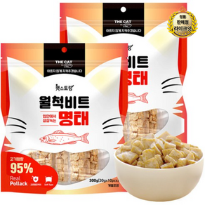 더캣 고양이 캣스토랑 칭찬놀이 생선간식 월척비트, 300g, 4개, 명태맛