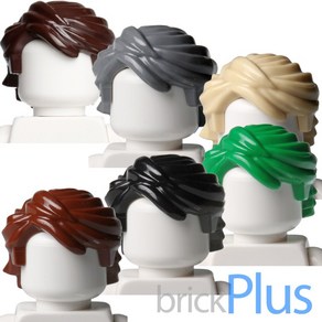 레고 헤어 로이드 / 조커 76023 Minifig Hai Swept Back Tousled 61183, 다크 브라운, 1개