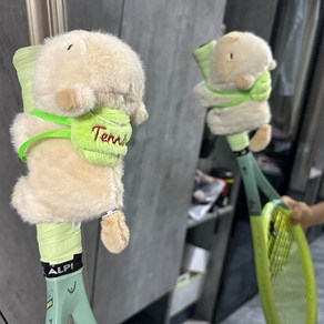테니스 라켓 커버 테니스 그립 커버 테니스인형, [14] 흑백 팬더 [발바닥에 자수], 1개