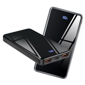 YINTO 고속충전 보조배터리 PD 22.5W QC3.0 잔량표시 10000mAh, 블랙, JM1-10000mAh