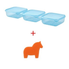 [이케아 수세미 증정] IKEA 프루타 다용도 식품보관용기 밀폐용기 1 set (3개), ONE size (3개), 1세트