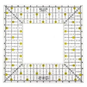 아크릴 퀼팅 재봉 패치 워크 통치자 제곱 모양 그리드 반투명 템플릿 DIY 공예 의복 옷 절단 도구, 12.5*12.5cm, 1개