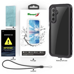 삼성 갤럭시 A16 용 방수 케이스 IP68 5G 4G 바디 360 ° 보호 다이빙 커버, 01 For A16 4G 5G, 02 Black