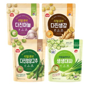 사조해표 리얼큐브 2+2 골라담기 /대파/마늘/생강/청양고추/동결건조, 23g, 4개, 리얼슬라이스 생생대파 2봉, 리얼슬라이스 생생대파 2봉