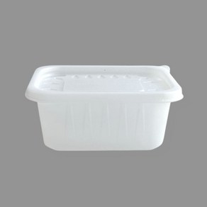 사각 반죽 용기 135x100x55 400ml 뚜껑+용기 반투명 600개 세트, 1개