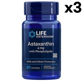 Life Extension 라이프익스텐션 아스타잔틴 4mg 30정 3팩 Astaxanthin with Phospholipids