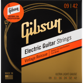 Gibson Vintage Reissue Electic Guita Stings Ulta-Light Gauge(009-042) / SEG-HVR9 / 깁슨 일렉기타 스트링, 1개