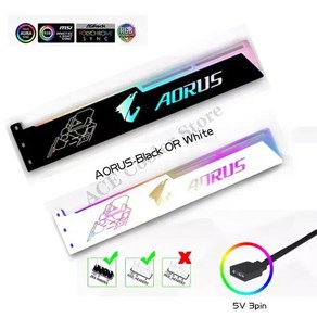 컴퓨터 그래픽 카드 잭 브래킷 지지대 ARGB 5V SYNC 팬텀 수평 장착 GPU 거치대 Faith 블랙 화이트, AORUS