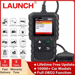 자동차 스캐너 차량 점검기 진단기 LAUNCH-X431 CR3001 OBD2 엔진 스캔 OBD 2 도구 PK ELM 327 자동 진단 무료 업데이트, 1개