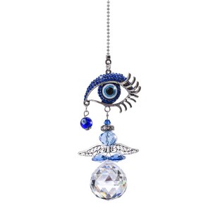 Hanging Crystal Angel Suncatcher Blue Evil Eye Protection and Good Luck Charm Chandelier Lamps Pend