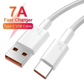 USB C타입 충전 케이블 7A 100W 샤오미 13 레드미 포코 화웨이 아너 OPPO 리노 8 리얼미 안드로이드 USB-C 고속 충전기 코드, 2) 7A TypeC Cable  1m, 1개