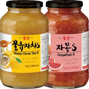 꽃샘 꿀유자차S 1kg+자몽차S 1kg, 1개, 단품