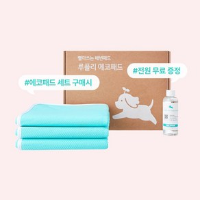 [루플리 에코패드] 프리미엄 빨아쓰는 배변패드 친환경 강아지 패드, 1개, 3개입
