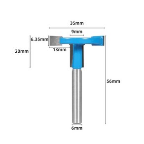 루터날 루터비트 트리머 날 1/4 "6mm 생크 2 에지 T 타입 슬로팅 커터 목공 도구 라우터 비트 산업용, 1개