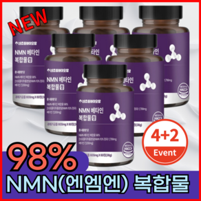 [공식] 네츄럴바이오팜 식물성 NMN 엔엠엔 복합물 98% 600mg, 6개, 60정