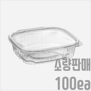 서비스팩용기 SL-L24 투명 100세트 800ml [샐러드 과일 반찬 델리 포장용기 배달용기], 일체형, 1개, 100개입