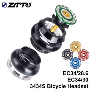 mtb 자전거포크 ZTTO 3434S MTB 자전거 로드 바이크 헤드셋 34mm EC34 CNC 1 1/8 28.6 스트레이트 튜브 포크 내부 34 전통적인 나사없는 헤드셋, 1개