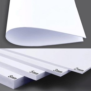 PVC 폼 보드 플라스틱 플랫 시트 확장 화이트 색상 DIY 재료 건물 모델, 2x200x300mm, 1개