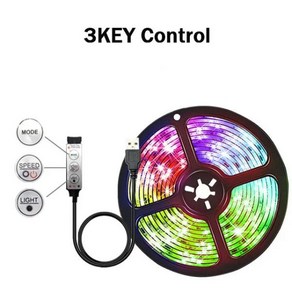 백라이트 LED 30M 방 램프 색상 TV 5050 1 앱 USB 변경 다이오드 장식 테이프 제어 조명 RGB 스트립, 1) 3K Remote - 0.5m