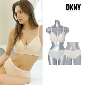 DKNY [DKNY] 23SS 시티 뮤즈 콜렉션 브라팬티2종+세컨팬티1종 크림