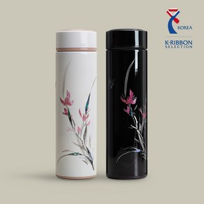 장이 스텐 진공 자개 텀블러 동백 450ml, 각인X, 일반포장(무료), black, 1개